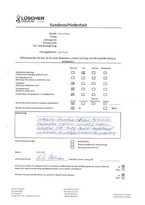 Umzug Hasenberg: Zügel-Referenzen