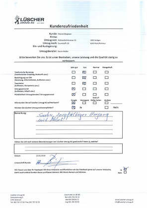 Zügelfirma Rohr bei Olten: Zügel-Rezensionen